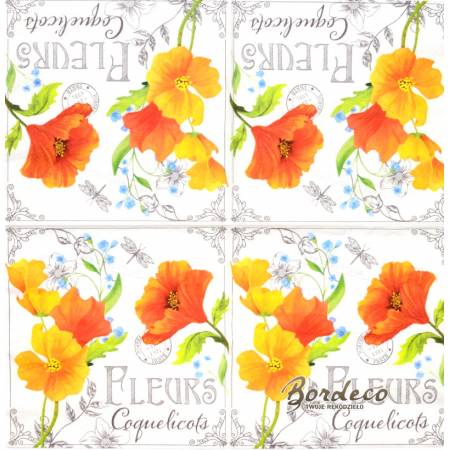 Serwetka decoupage seria TI-FLAIR nasturcje 33x33cm